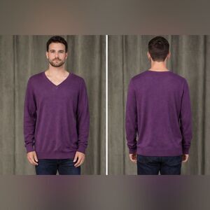 Prada men’s V-Neck Sweater in Rich Purple